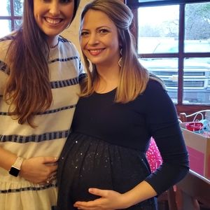 Maternity dress, black with sequins